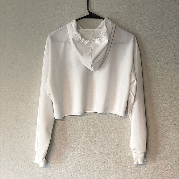 NEW! Never Worn or Washed. SHEIN Women’s Hooded Cropped Sweatshirt. Size Small. - Picture 2 of 4